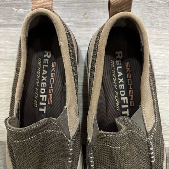 Skechers Superior Milford Sneakers Men's 10 Tan Relaxed Fit Slip-on Casual Shoes - Picture 4 of 10